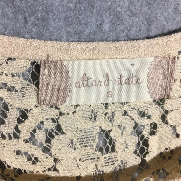 Womens Altar’d State Dress A Line Hem Lace Frayed Hem Beach Boho Coastal Casual - Picture 2 of 6